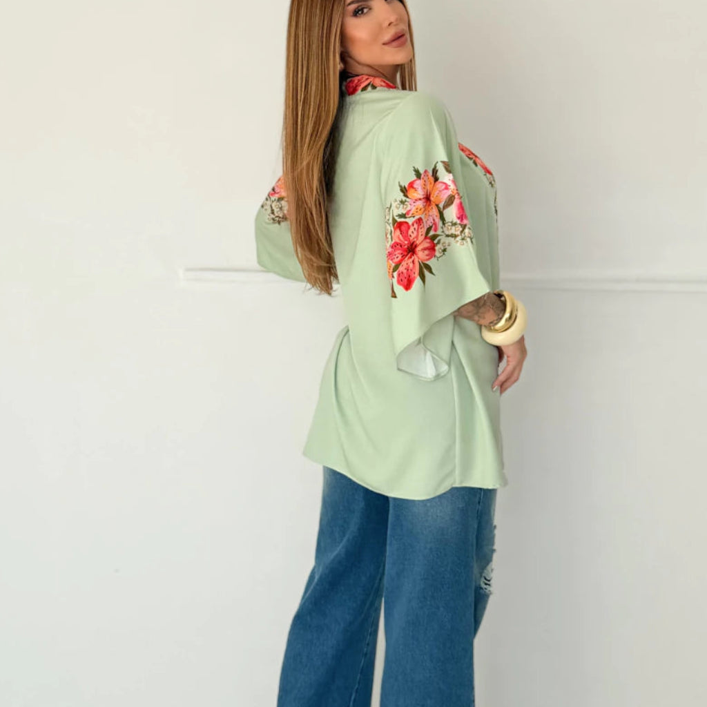 Kimono Floreça Verde