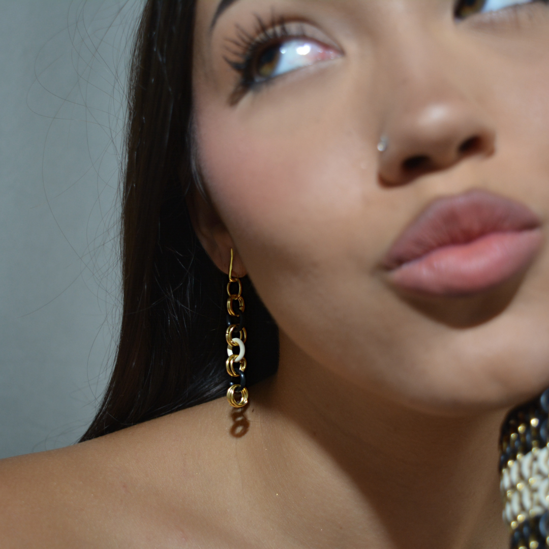 Earrings B&W Rubber