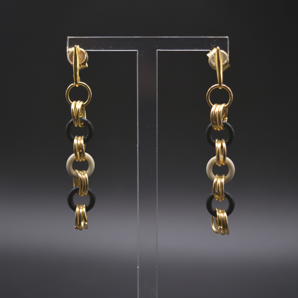 Earrings B&W Rubber