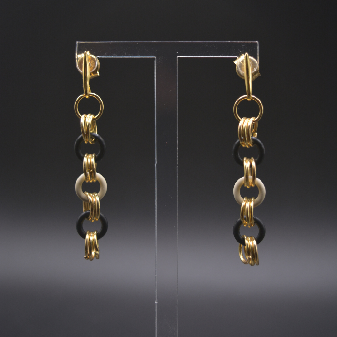 Earrings B&W Rubber