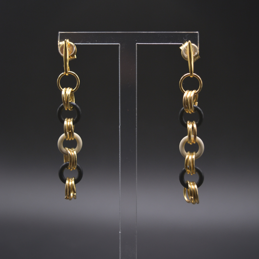 Earrings B&W Rubber