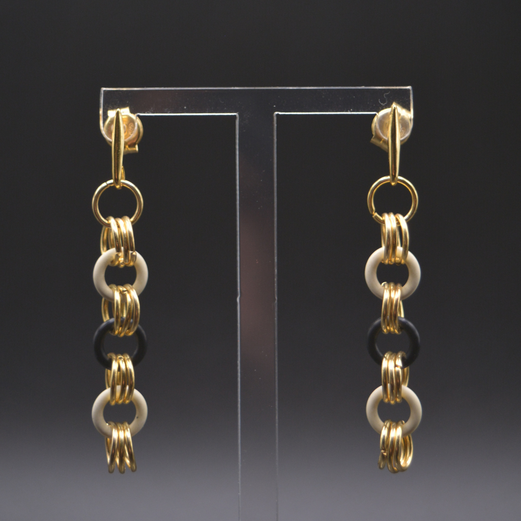 Earrings B&W Rubber