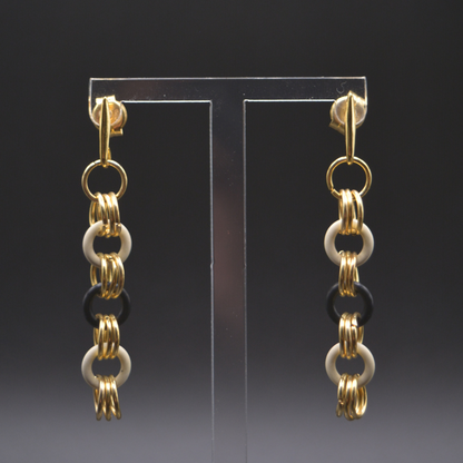 Earrings B&W Rubber