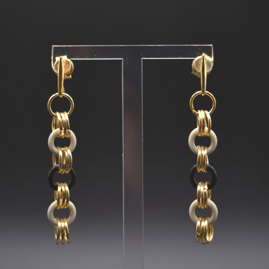 Earrings B&W Rubber